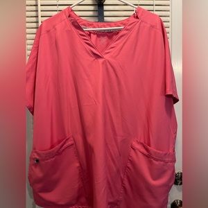 3X Coral Climate Right cuddle dud scrub top.